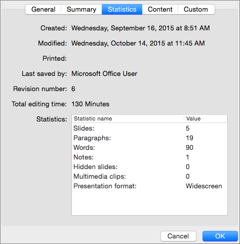 word count for word program on mac
